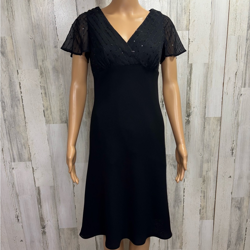Evan Picone Sequined Black Dress‎